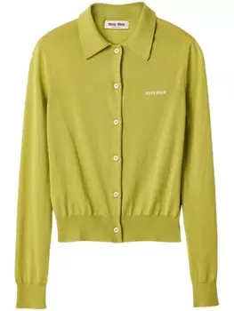 Miu Miu кардиган на пуговицах, зеленый