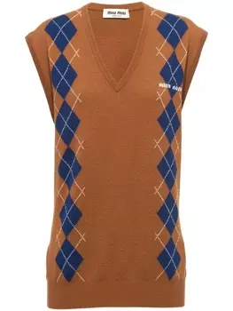 Miu Miu кашемировый жилет, коричневый