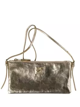 Miu Miu клатч с логотипом, золотой