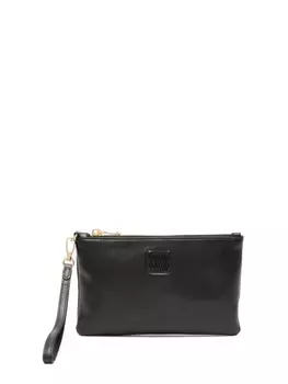 Miu Miu клатч с тисненым логотипом, черный