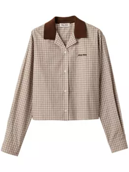 Miu Miu клетчатая рубашка, нейтральный