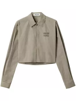 Miu Miu клетчатая рубашка, зеленый