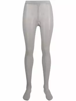 Miu Miu колготки в рубчик с эффектом металлик, серый