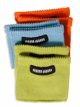 Miu Miu комплект из пар носков с логотипом, оранжевый