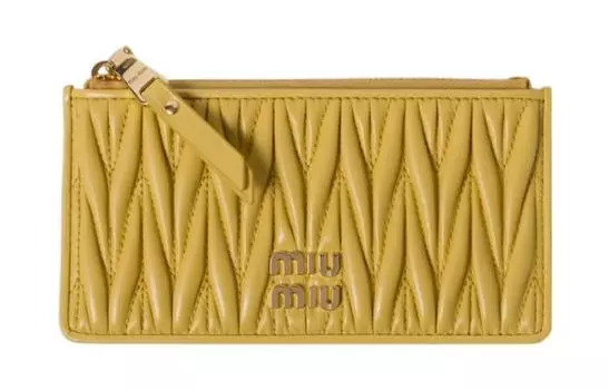 MIU MIU Кошелек Matelass из кожи наппа, стандартный, желтый