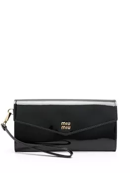 Miu Miu кошелек с логотипом, черный