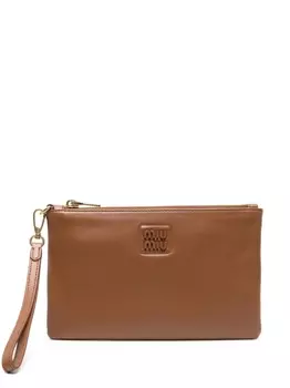 Miu Miu кошелек с логотипом, коричневый