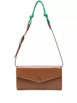 Miu Miu кошелек с логотипом, коричневый