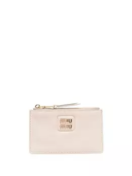 Miu Miu кошелек с логотипом, нейтральный цвет