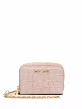 Miu Miu кошелек с тиснением под крокодила, нейтральный цвет