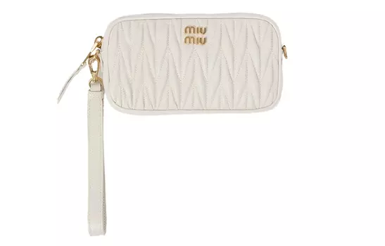 MIU MIU Кожаный клатч женский белый