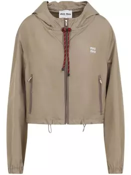Miu Miu куртка с капюшоном, зеленый