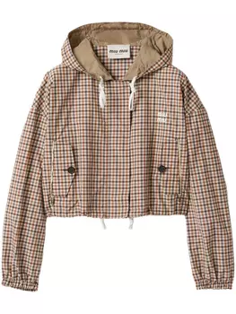 Miu Miu куртка в клетку виши, нейтральный цвет