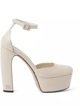 Miu Miu лакированные туфли на платформе, белый