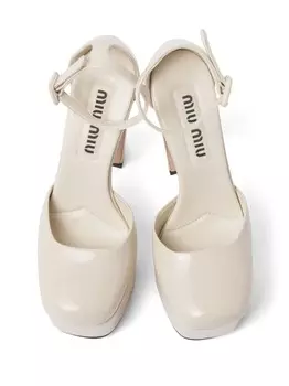 Miu Miu лакированные туфли на платформе, белый