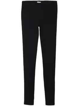 Miu Miu легинсы с нашивкой-логотипом, черный