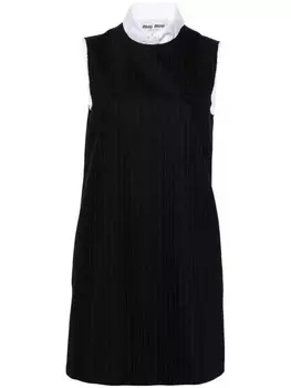 Miu Miu мини-платье с аппликацией логотипа, синий