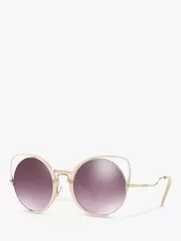Miu Miu MU 51TS Женские солнцезащитные очки неправильной формы, золотистый/зеркально-фиолетовый