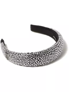 Miu Miu ободок Duchess с кристаллами, черный