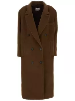 Miu Miu пальто из натуральной шерсти, коричневый