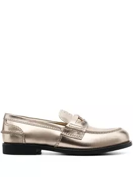 Miu Miu пенни плоские мокасины, золотистый