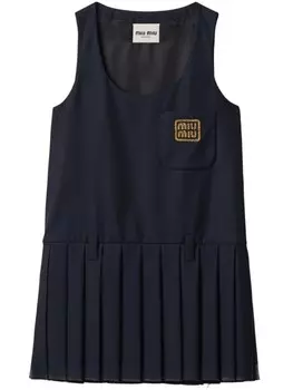 Miu Miu платье мини Batavia со складками, синий