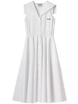 Miu Miu платье мини с матросским воротником, белый