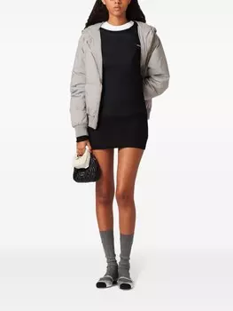 Miu Miu полупрозрачное платье мини, черный