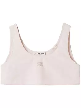 Miu Miu поплиновая майка, розовый