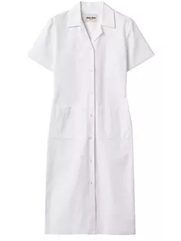 Miu Miu поплиновое платье, коричневый