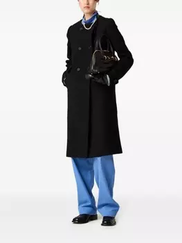 Miu Miu поплиновые брюки с вышитым логотипом, синий