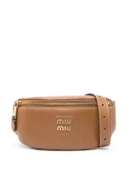 Miu Miu поясная сумка с логотипом, коричневый