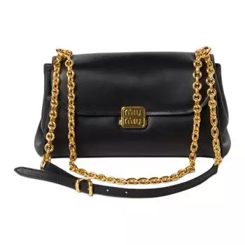 MIU MIU Портативная кожаная сумка через плечо, женская, черная
