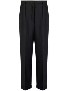 Miu Miu прямые брюки в тонкую полоску, черный