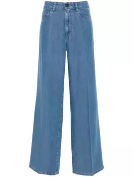 Miu Miu прямые джинсы с вышитым логотипом, синий