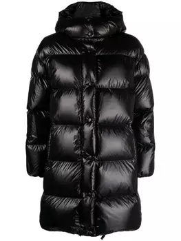 Miu Miu пуховик с логотипом, черный