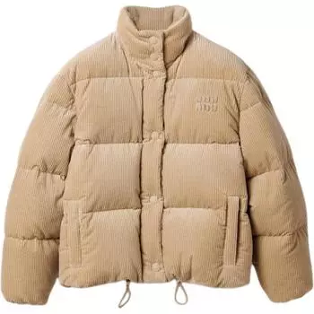 MIU MIU Пуховик женский песочно-бежевый