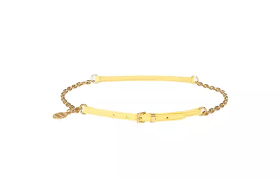 MIU MIU Ремень кожаный женский желтые, ширина 1 см