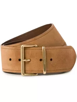 Miu Miu ремень с гравировкой логотипа на пряжке, коричневый