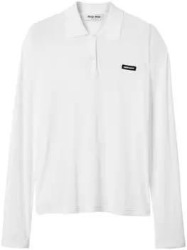 Miu Miu рубашка поло из джерси, белый