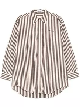 Miu Miu рубашка в полоску, коричневый