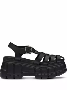 Miu Miu сандалии на платформе, черный