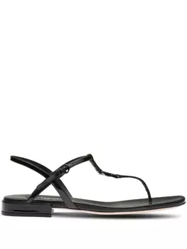 Miu Miu сандалии с логотипом, черный