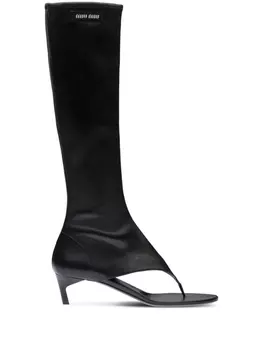 Miu Miu сапоги с вырезами, черный