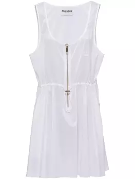 Miu Miu шелковое платье без рукавов, белый