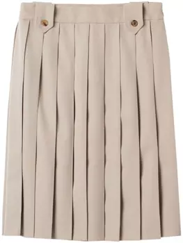Miu Miu шерстяная юбка со складками, нейтральный цвет