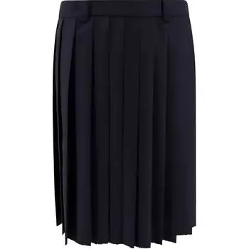 MIU MIU SS24 Повседневная длинная юбка женская темно-синего цвета