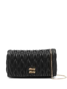 Miu Miu стеганая мини-сумка, черный