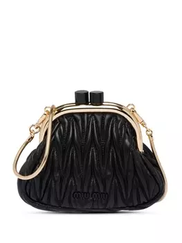 Miu Miu стеганая мини-сумка, черный