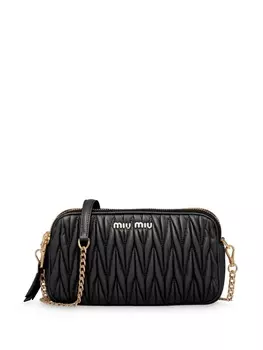 Miu Miu стеганая мини-сумка, черный